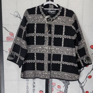 Bugatteli Snap Button Cardigan Rabbit Fur Detail Womens Size Medium